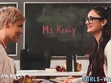Busty blonde lesbian teacher